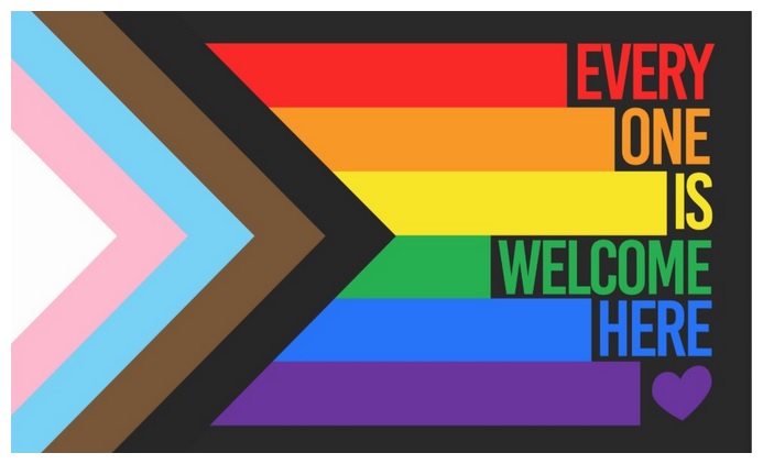 Everyone Is Welcome Here - LGBTQ+Progress Pride Flag